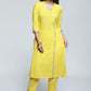 Classy Lemon Yellow Cotton Co-ord Kurta-Pant Optional