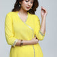 Classy Lemon Yellow Cotton Co-ord Kurta-Pant Optional