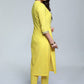 Classy Lemon Yellow Cotton Co-ord Kurta-Pant Optional