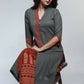 Grey Cotton Ajrakh Kurta-Pant Optional