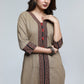 Cement Colour Cotton Ajrakh Combination Kurta-Pant Optional