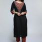 Black Cotton Ajrakh Kurta-Pant Optional
