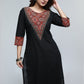 Black Cotton Ajrakh Kurta-Pant Optional