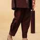 Embroidered Coffee Brown Cotton Silk Evening Jacket
