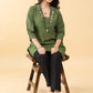 Graceful Pure Cotton Green Embroidered Collared Tunic - Pant Optional