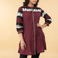 Elegant Pure Cotton Maroon Ikat Combination Tunic - Pant Optional