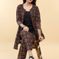 Smart Black Ajrakh Jacket with Cotton Silk Inner (2 Piece) - Ajrakh Pant Optional