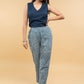 Chique Applique Work Striped Indigo Shirt Jacket with Cotton Inner (2 Piece)- Co-ord Indigo Pant Optional
