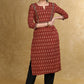 Classy Maroon Ajrakh Combination Kurta
