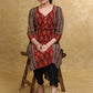 Smart Marron Black Cotton Ajrakh Combination Kurta