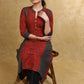 A-Line Maroon Black Ajrakh Combination Kurta