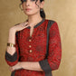 A-Line Maroon Black Ajrakh Combination Kurta