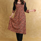 Classy Maroon Cotton Ajrakh Box Pleated Kurta