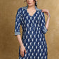 Smart Casual Collared Indigo Kurti