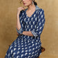 Smart Casual Collared Indigo Kurti