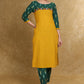 Elegant Cotton Ikat Combination Kurti Highlighted with Mirror Lace