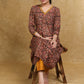 Pure Kalamkari Straight Cut Kurti with Pearls on the Neck
