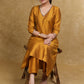 Ethnic Mustard Cotton Silk A-Line Kurti Highlighted with Gotta Patti - Coord Pant Optional