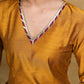 Ethnic Mustard Cotton Silk A-Line Kurti Highlighted with Gotta Patti - Coord Pant Optional