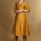 Ethnic Mustard Cotton Silk A-Line Kurti Highlighted with Gotta Patti - Coord Pant Optional
