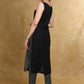 Elegant Black Cotton and Ikat Combination Kurti