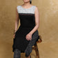 Elegant Black Cotton and Ikat Combination Kurti