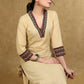 Classy Light Caramel Cotton Kurta with Ajrakh Combination