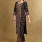 Black Cotton Ajrakh Combination Kurta