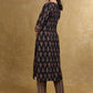 Black Cotton Ajrakh Combination Kurta