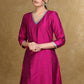Ethnic Cotton Silk A-Line Kurti Highlighted with Gotta Patti - Coord Pant Optional
