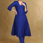 Ethnic Royal Blue Cotton Silk A-Line Kurti Highlighted with Gotta Patti - Coord Pant Optional