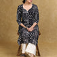 Easy To Wear Cotton Black Patch Work Printed Kurta