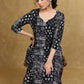 Easy To Wear Cotton Black Patch Work Printed Kurta