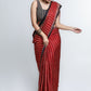 Exclusive Red Modal Silk Saree with Striped Pattern