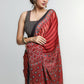 Exclusive Red Modal Silk Saree with Striped Pattern