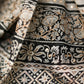 Stylish Off-white Chanderi Block Print Saree with Copper Hand work