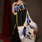 Stylish Black Cotton Silk Saree with Abstract Handpainting
