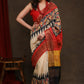 Stunning Pure Tussar Silk Pochampalli Design Printed Saree with Zari Border