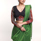 Black Multicolour Ikkat Combination Cotton Blouse