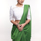 White Embroidered Georgette Blouse With Lace Insert