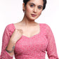Peach Georgette Embroidered Blouse