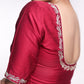 Magenta Cotton Silk Embroidered Blouse