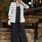 Stylish White Cotton Ikat Jacket