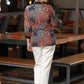 Exclusive Cotton Patchwork Jacket with Navy Blue Inner