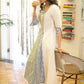 Smart White Cotton Kurta with Beautiful Striped Ikat Combination - Pant Optional