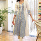Smart White Cotton Kurta with Beautiful Striped Ikat Combination - Pant Optional