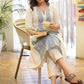 Smart White Cotton Kurta with Beautiful Striped Ikat Combination - Pant Optional