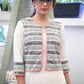 Trendy Gray Striped Jacket Styled Cotton White Straight Cut Kurta - Pant Optional
