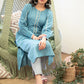 Classy Cotton Powder Blue Straight Cut Kurta with Beautiful Lace Pattern - Pant Optional