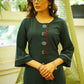 Elegant Cotton Navy Blue Embroidered Kurta - Pant Optional